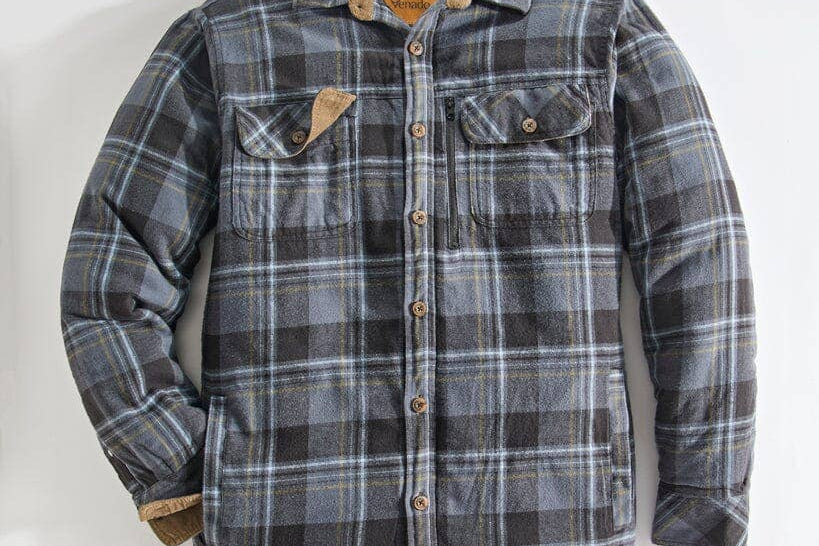 Venado Quilt Lined Brushed Flannel Shirt Jacket Blue
