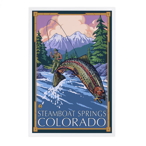 PREMIUM POSTCARDS Steamboat Springs, Colorado, Fisherman