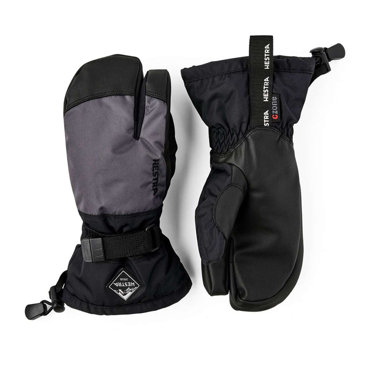 Hestra Gauntlet CZone Jr 3-Finger Grey Black Unisex