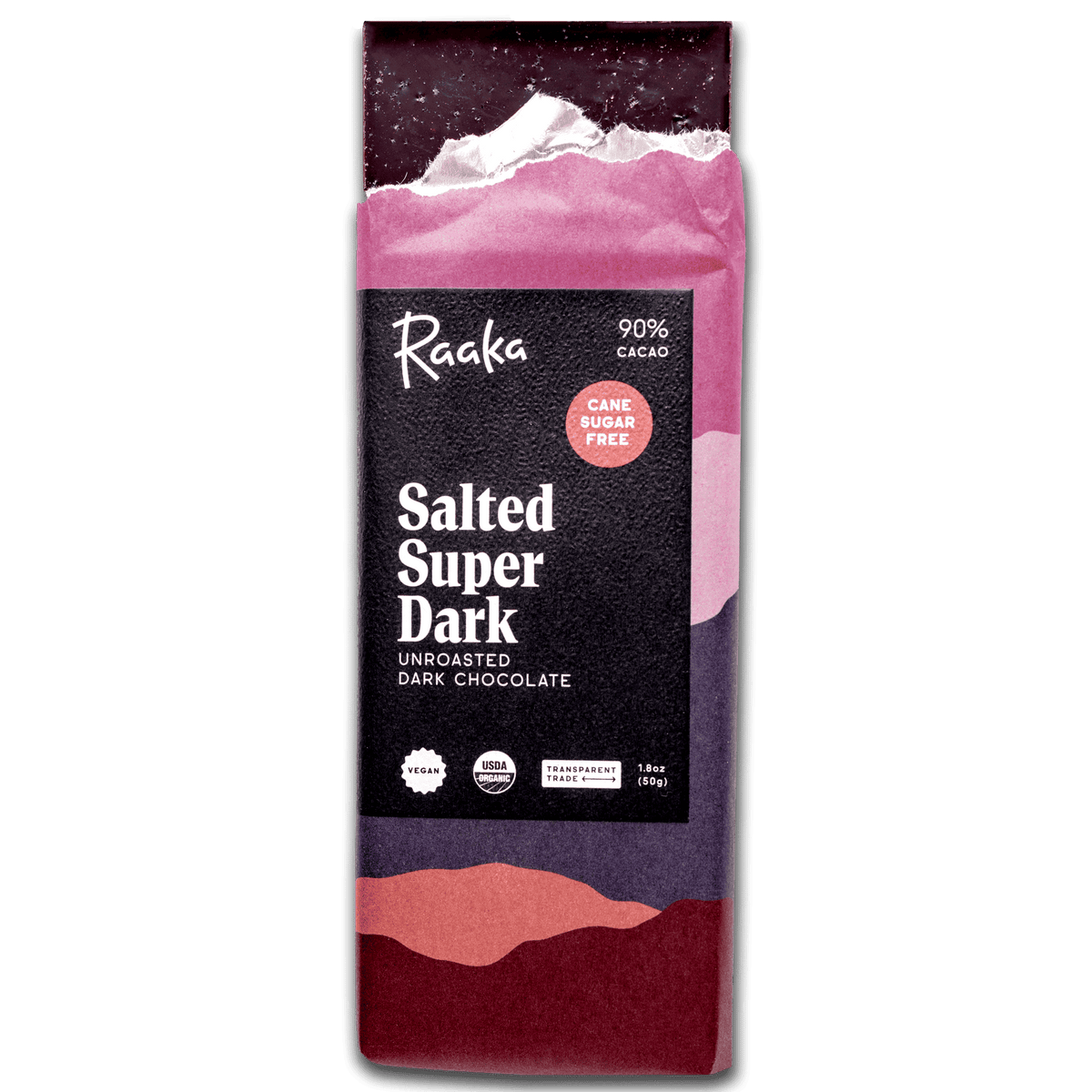 Raaka Chocolate 90% Salted Super Dark Chocolate Bar (Cane Sugar Free)