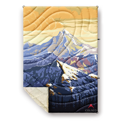 Eco-Performance Blanket Large (52’’ x 75’’) Sherpa Snowy Peaks