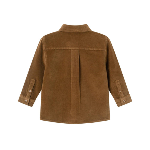 Kids Garment Washed Cord Buttondown | Brown