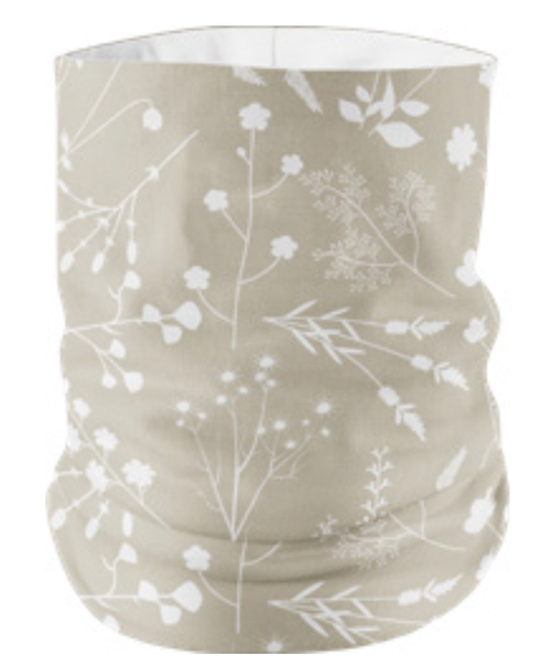 Versatile Head Gaiter (Necker, Buff) with Pocket Wildflowers