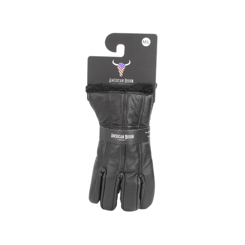 Sheepskin Leather Gloves with Black Sherpa Lining ABGL102SH M L