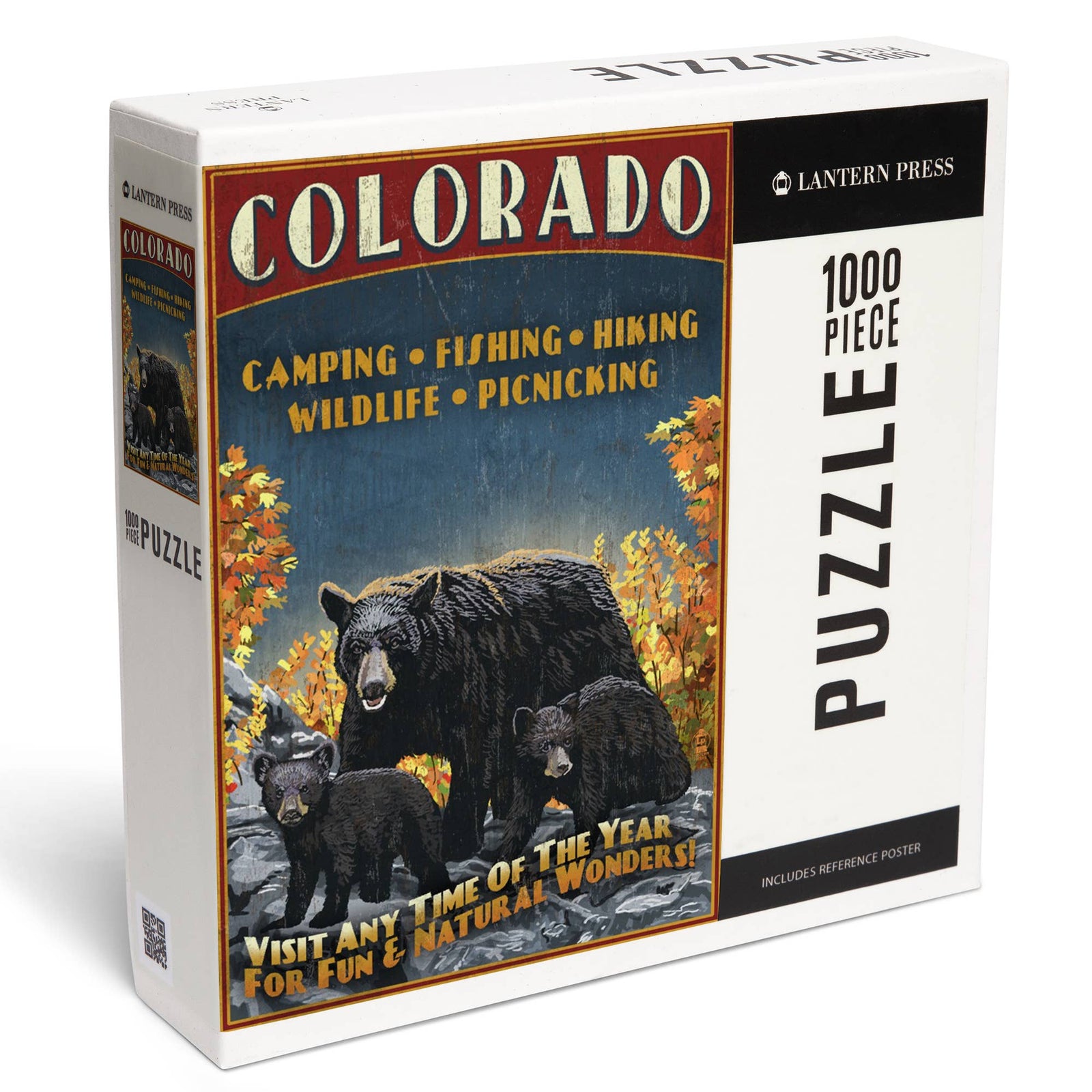 1000 PIECE PUZZLE Colorado, Black Bears, Vintage Sign
