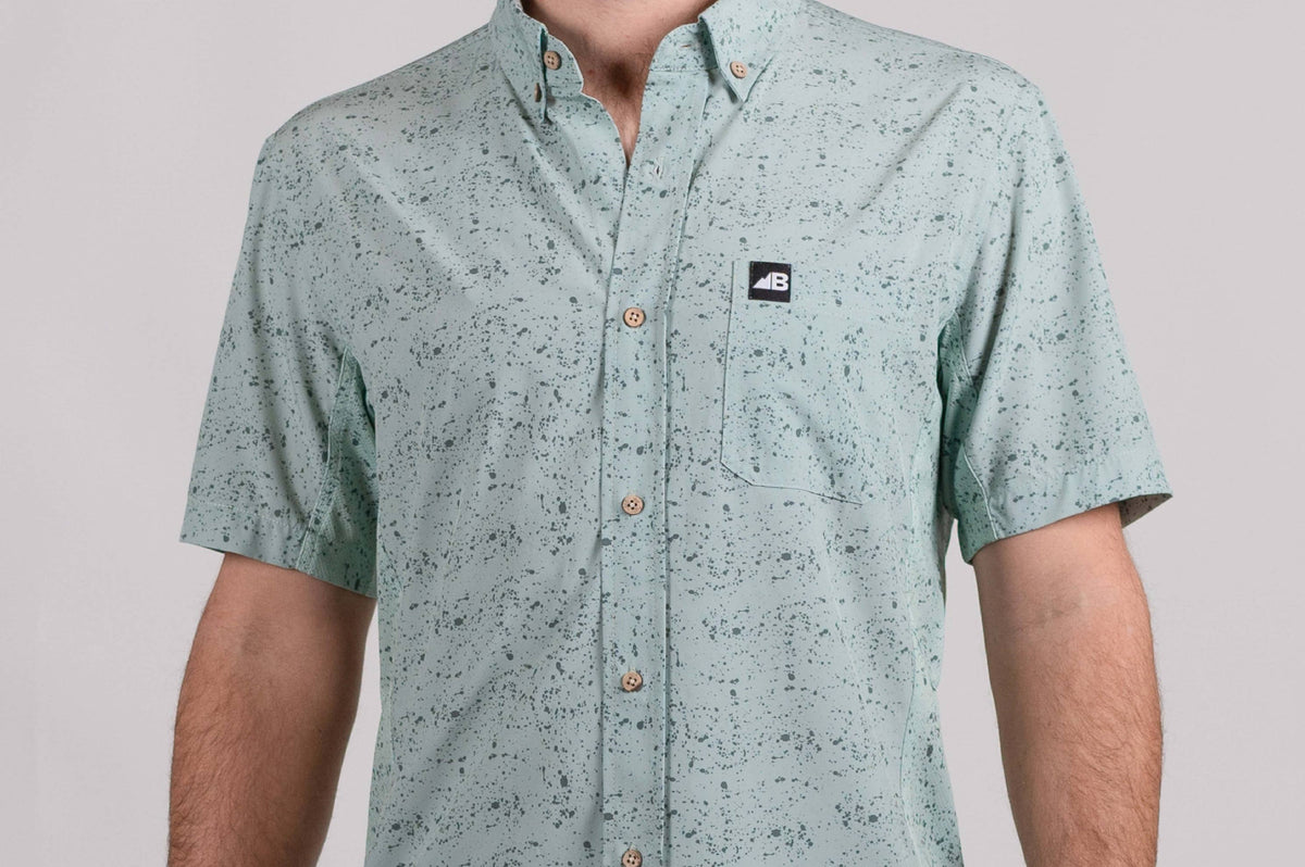 Belong Designs Vista Stretch Button Down Green Loam