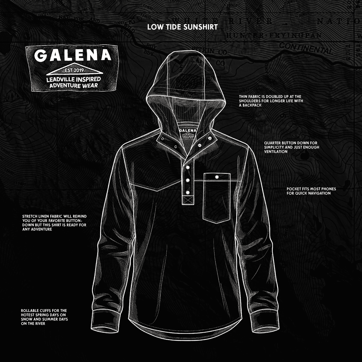 Galena Low Tide Stretch Linen Sun Shirt