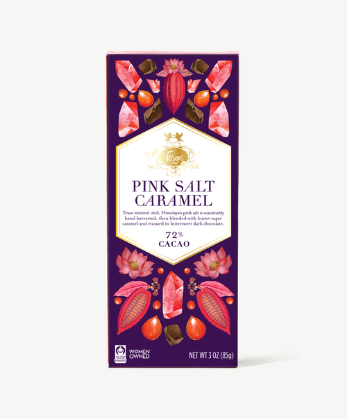 Gourmet Chocolate Bar Dark Chocolate w Himalayan Pink Salt & Caramel 72%
