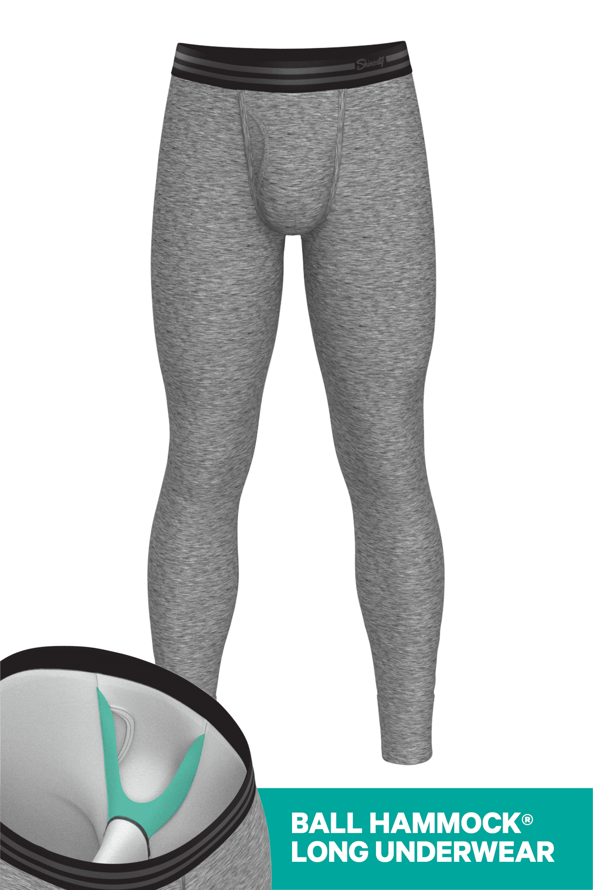 Shinesty, Inc The Seattle Skyline | Heather Grey Ball Hammock® Long Johns