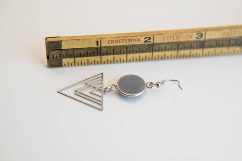 Stainless Steel and Glass Earrings