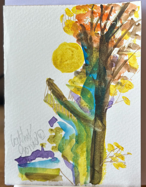 Cathy Jones Notecards Hand-Painted Watercolor Fall Trees