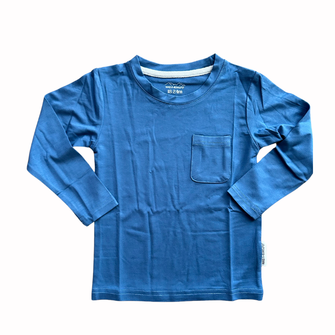 Bamboo Long Sleeve Wild Shirt Blue Steel