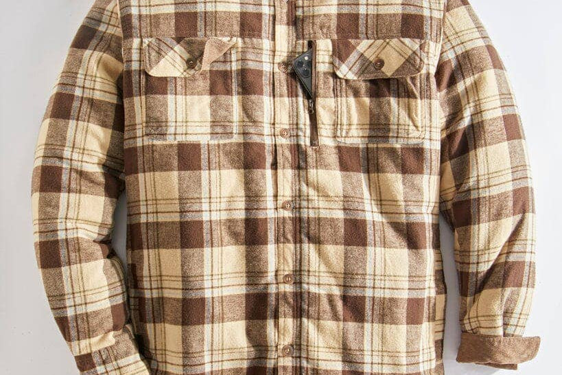 Venado Quilt Lined Brushed Flannel Shirt Jacket Rust