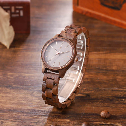 "Am. Walnut" | Wrist Watch - Rose Gold Accents