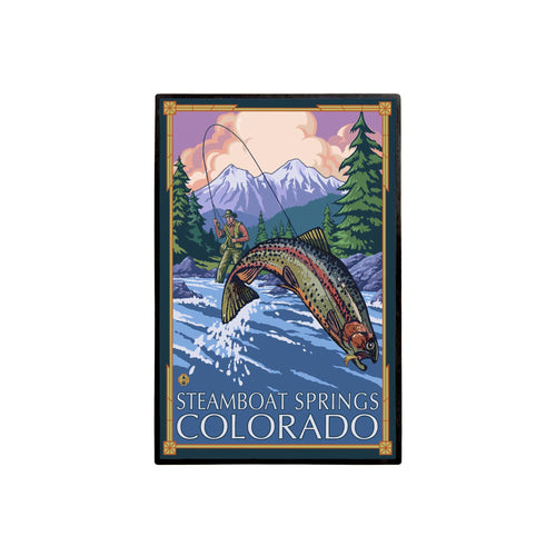 LAPEL PIN Steamboat Springs, Colorado, Fisherman