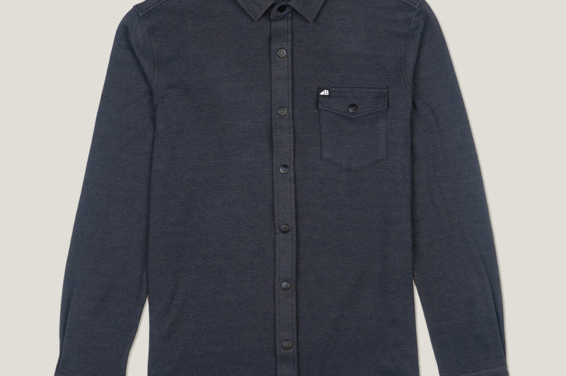 Belong Designs Men's Sherman Fleece Button Up Heather Midnight