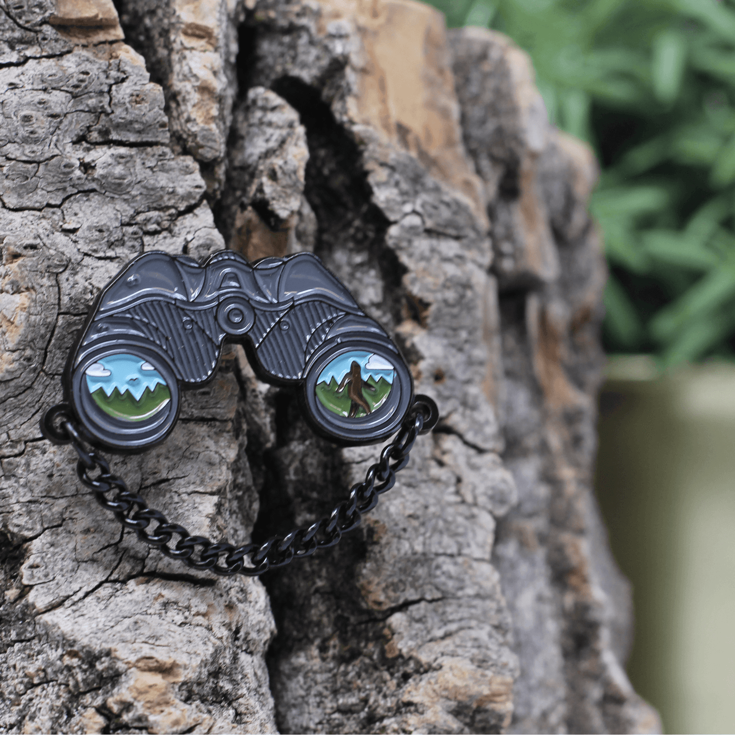 Binocular with Sasquatch Merit Pin