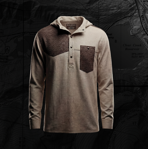 Low Tide Stretch Linen Sun Shirt Linen Body & Wave Contrast