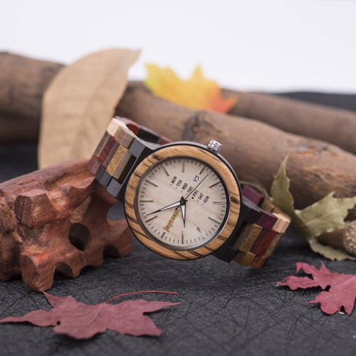 "Kaleidoscope" | Multi-Toned Wooden Watch