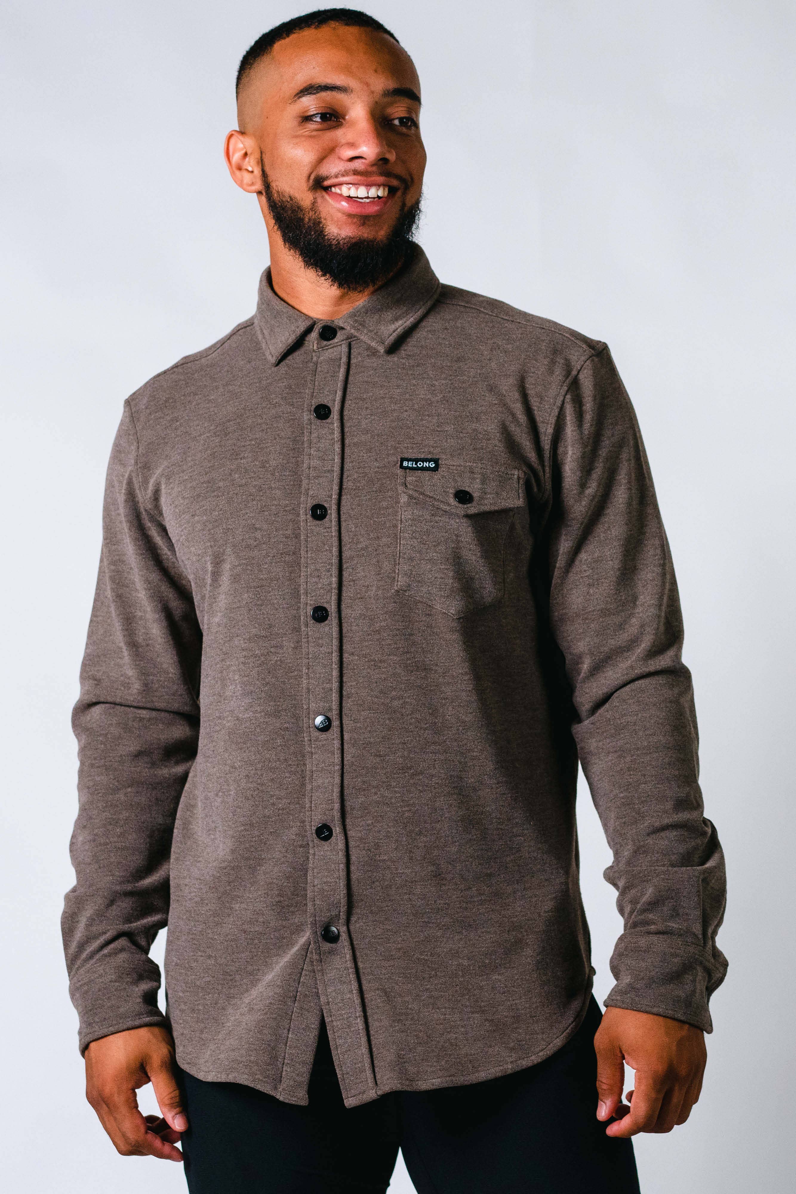 Men's Sherman Fleece Button Up Brown