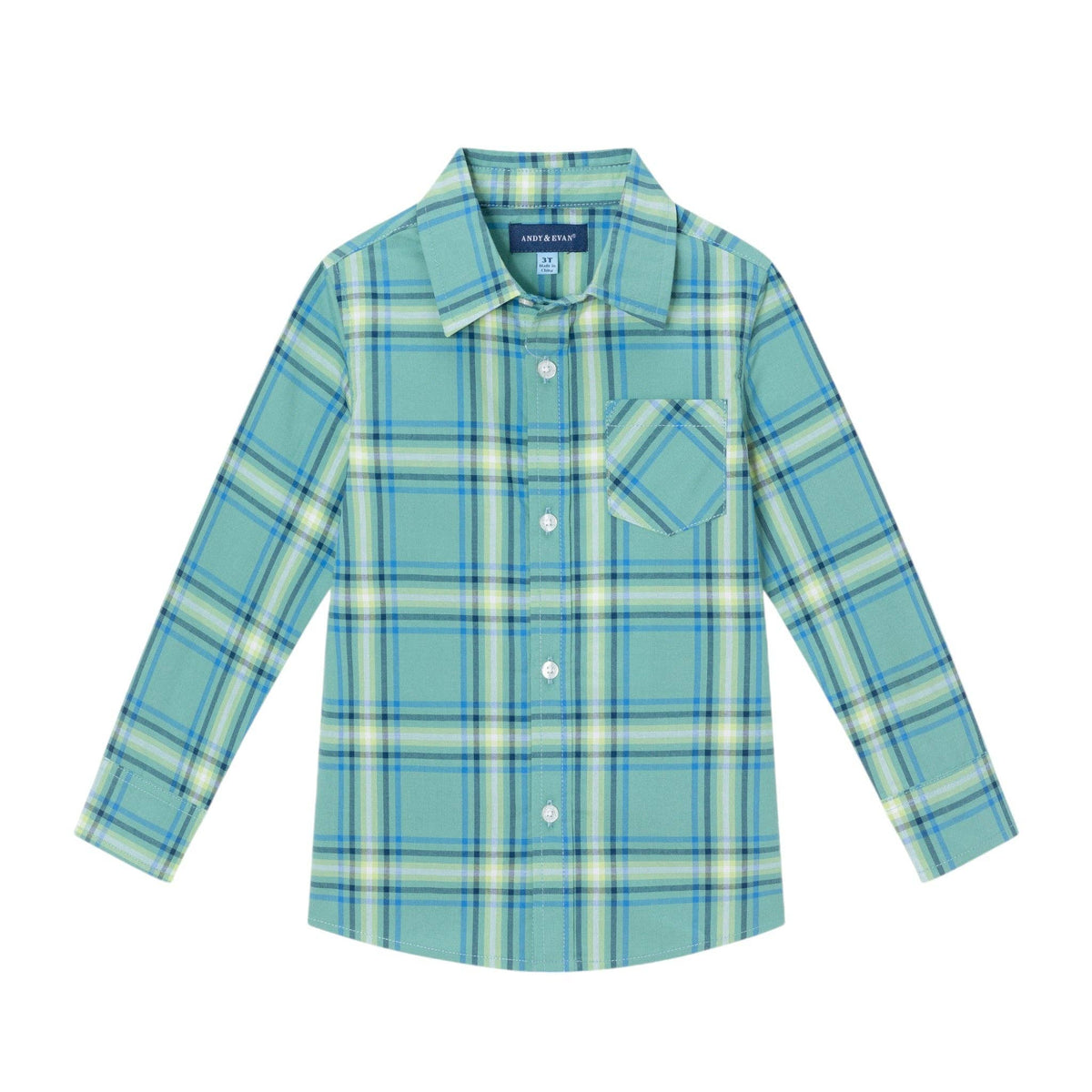 Kids Plaid Buttondown Shirt GREEN PLAID