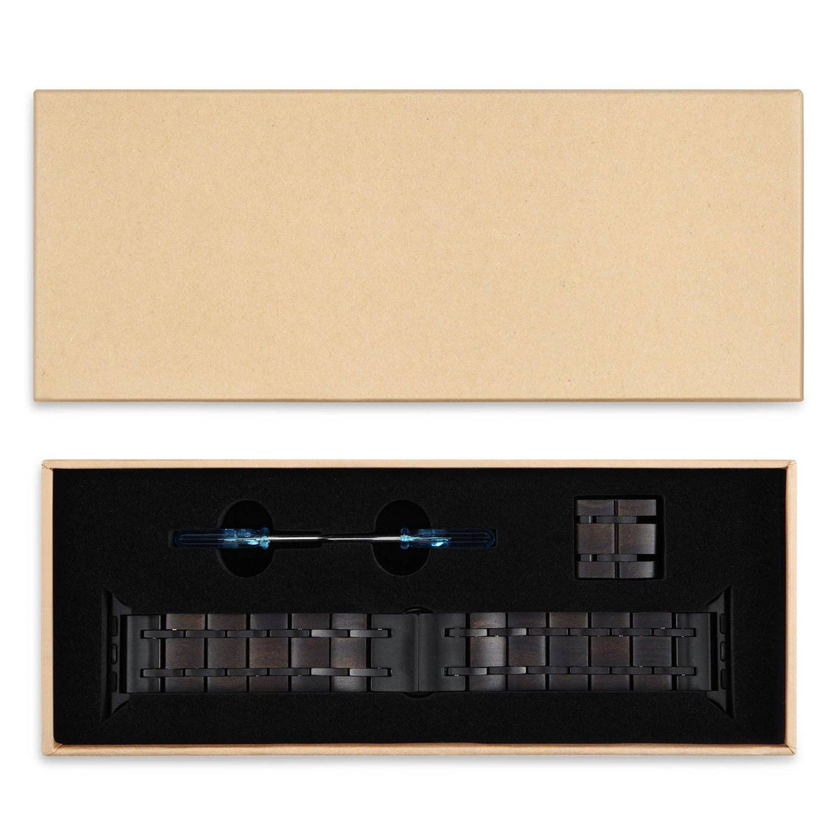 Joycoast Wood Apple Watch Band | Black Sandalwood + Stainless Steel