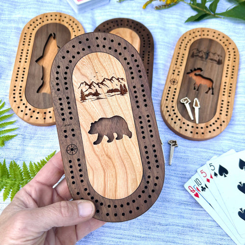 Wildlife Mini Travel Cribbage Board