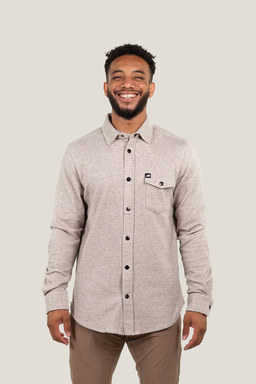 Men's Sherman Fleece Button Up Beige