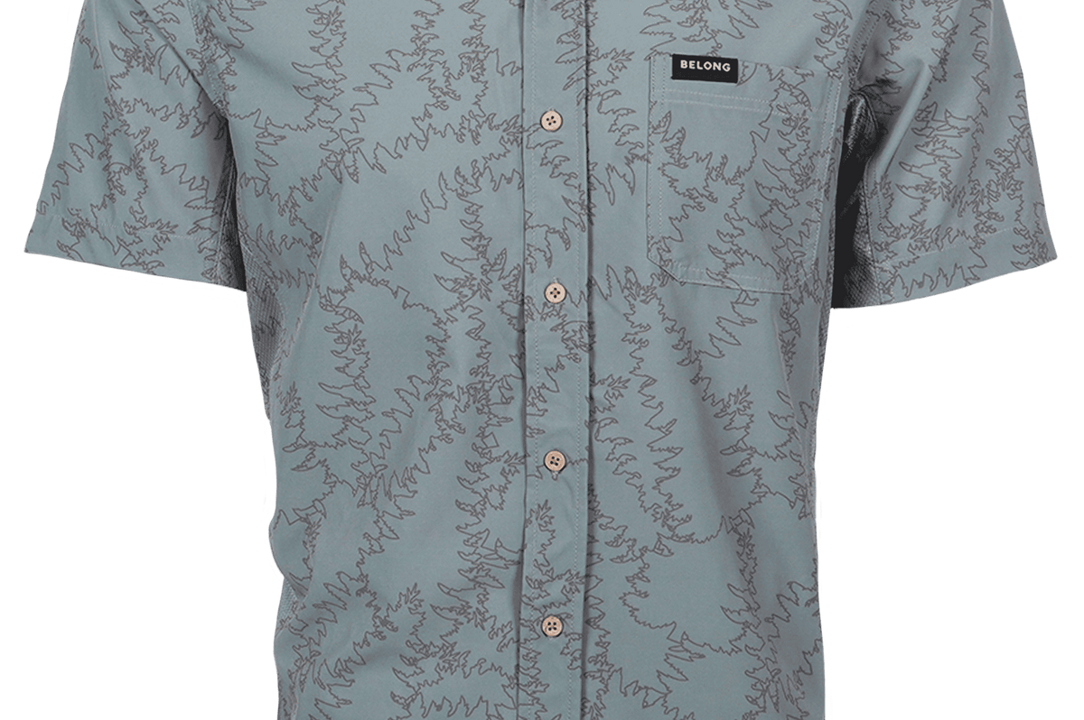 Belong Designs Vista Stretch Button Down Piney Green