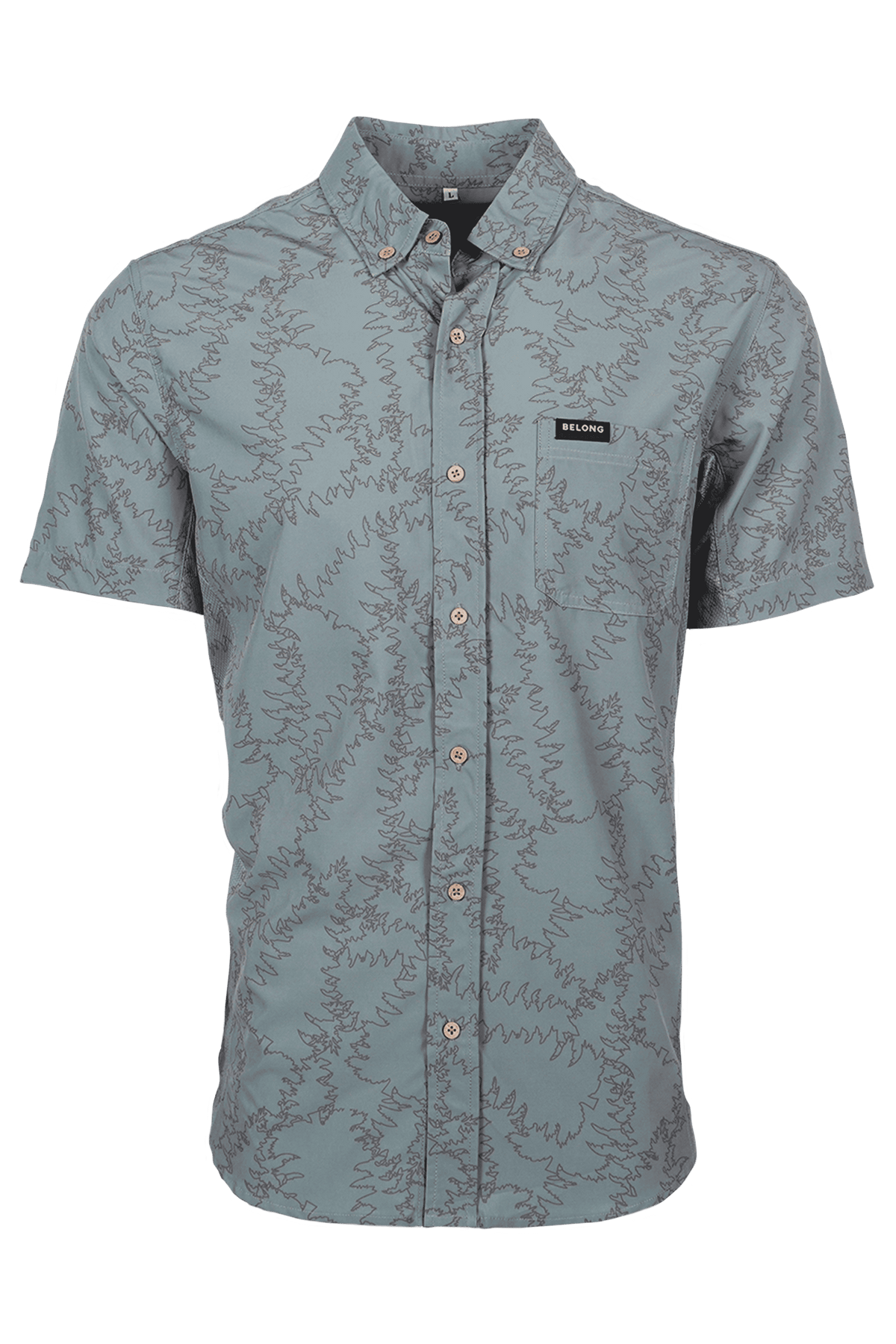 Belong Designs Vista Stretch Button Down Piney Green