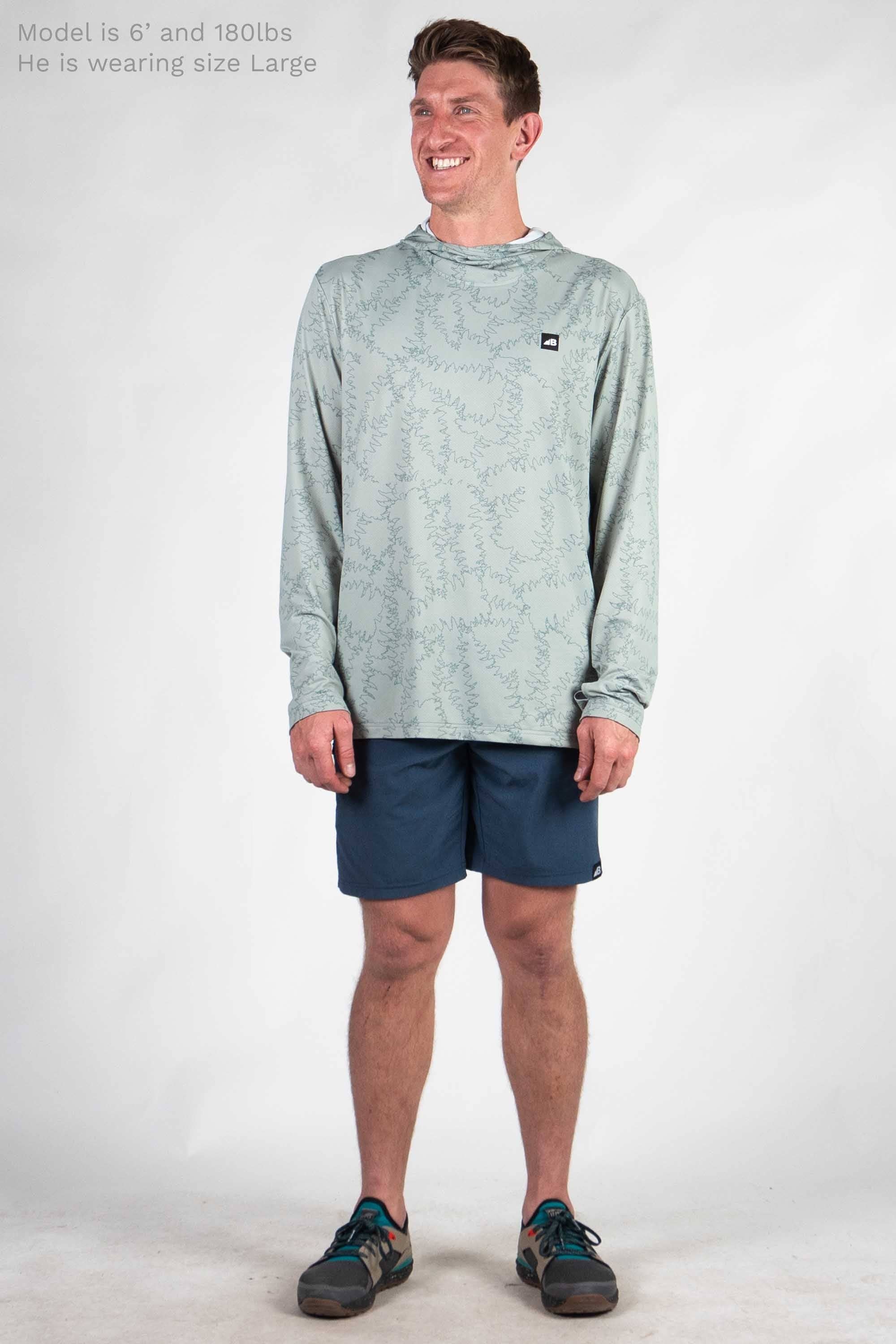 Men's Ascent Sun Hoodie Teal Piney