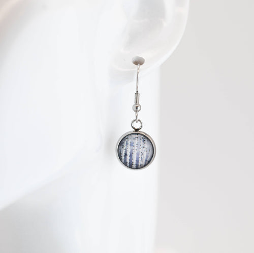 Stainless Steel and Glass Earrings