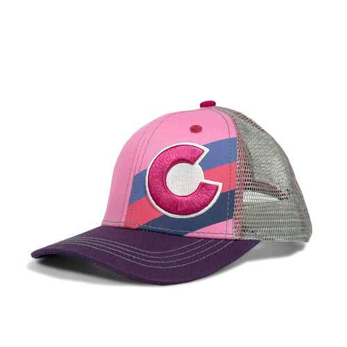 Kids' Colorado Incline Trucker Hats Pink Berry Incline Big Kids Fit