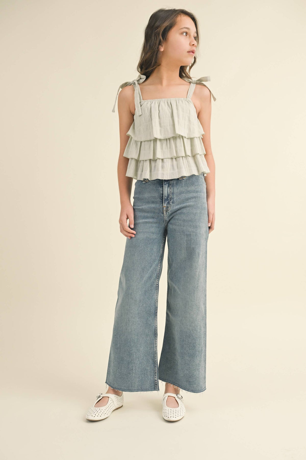 heart and arrow TWEEN KIDS GIRLS WIDE LEG DENIM PANTS (7-14)