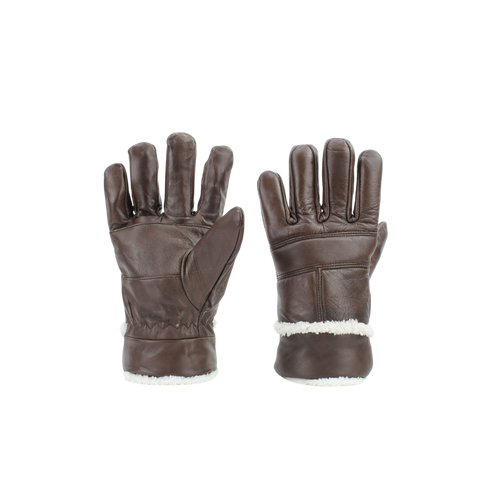 Sheepskin Leather Gloves with White Sherpa Lining ABGL102SH