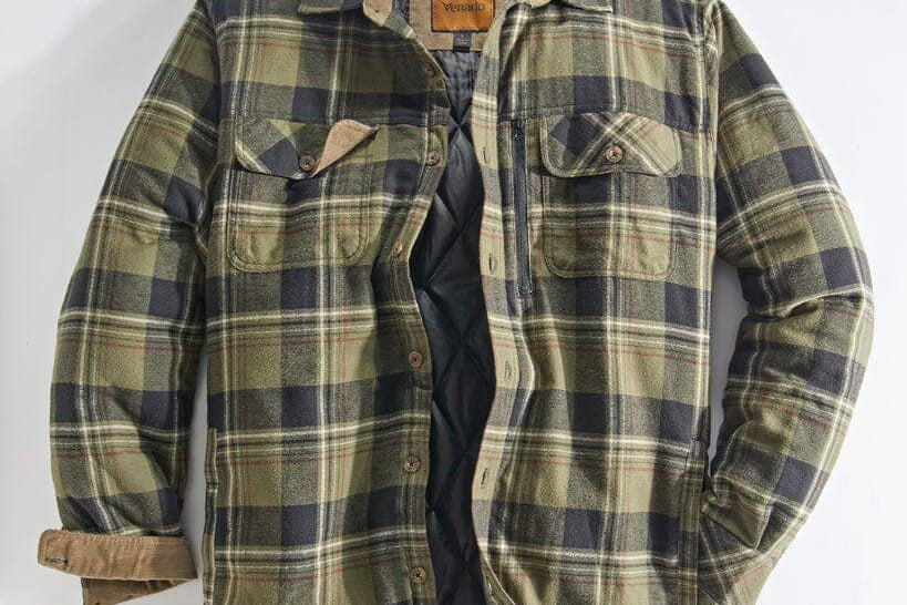 Venado Quilt Lined Brushed Flannel Shirt Jacket