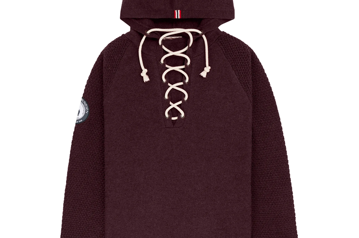 Amundsen Laced Boiled Hoodie Heather Burgundy