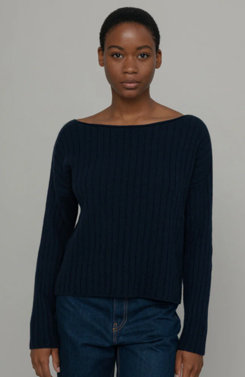 Luce Women's Recycled Cashmere Sweater Blackberry Blue