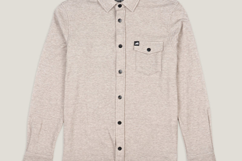 Belong Designs Men's Sherman Fleece Button Up Beige