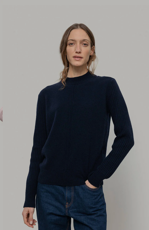 Barbara Women's Recycled Cashmere Sweater Blackberry Blue