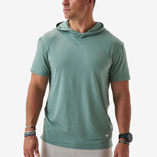 Short Sleeve Performance Hoodie Sage