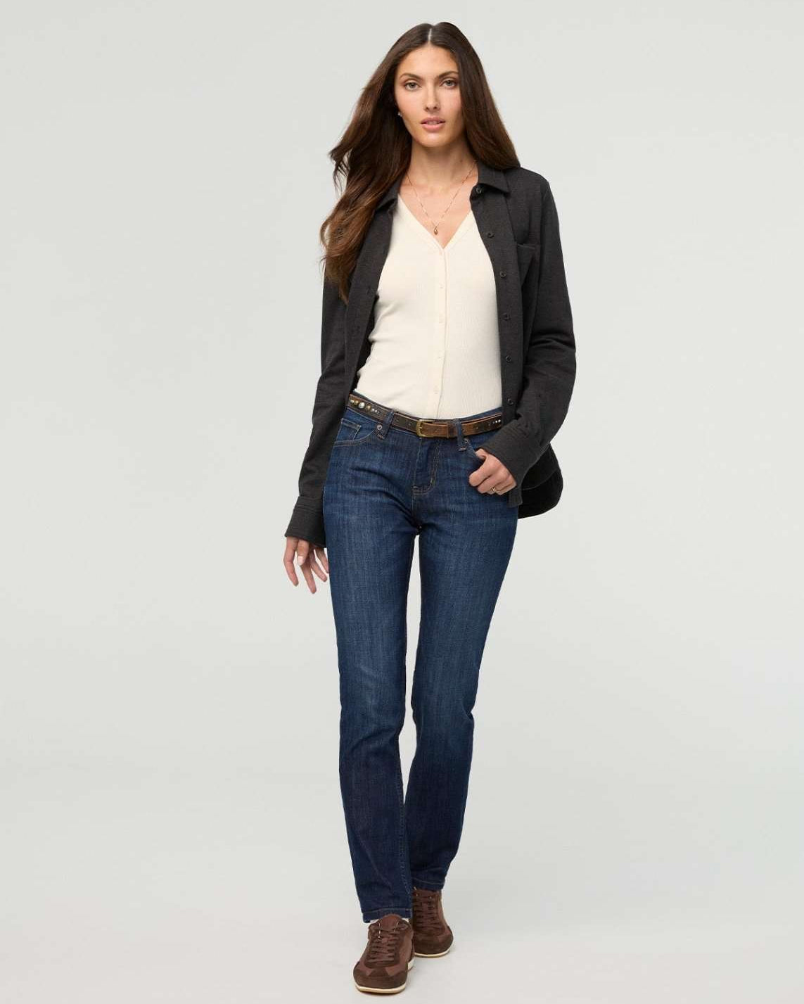DUER Performance Denim Mid Rise Slim Taper