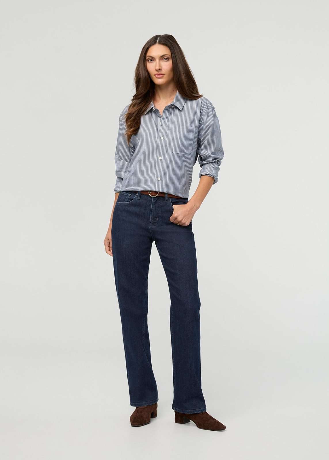 DUER Tech Fleece Denim High Rise Straight
