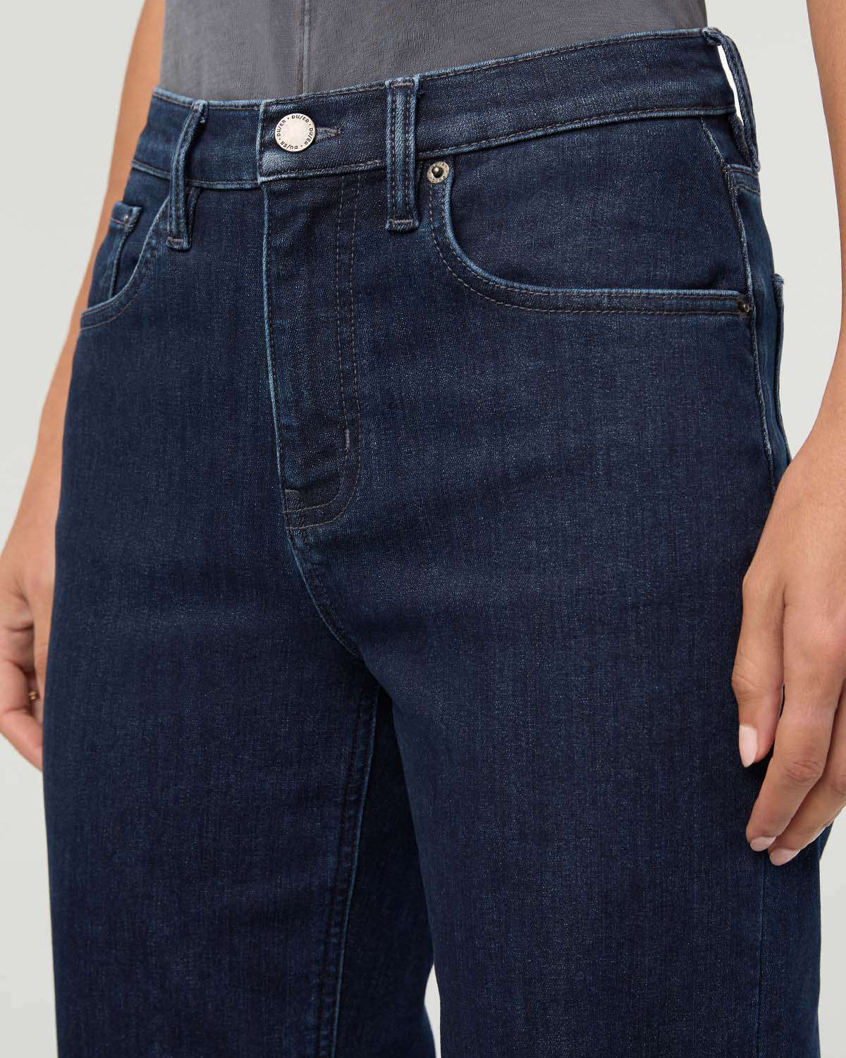 DUER Tech Fleece Denim High Rise Straight
