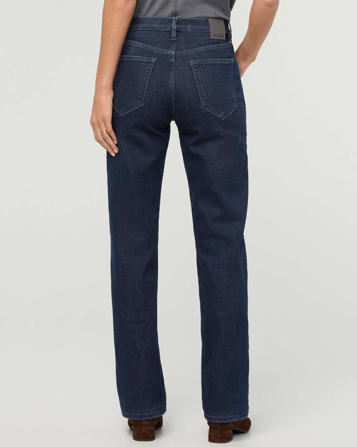 DUER Tech Fleece Denim High Rise Straight