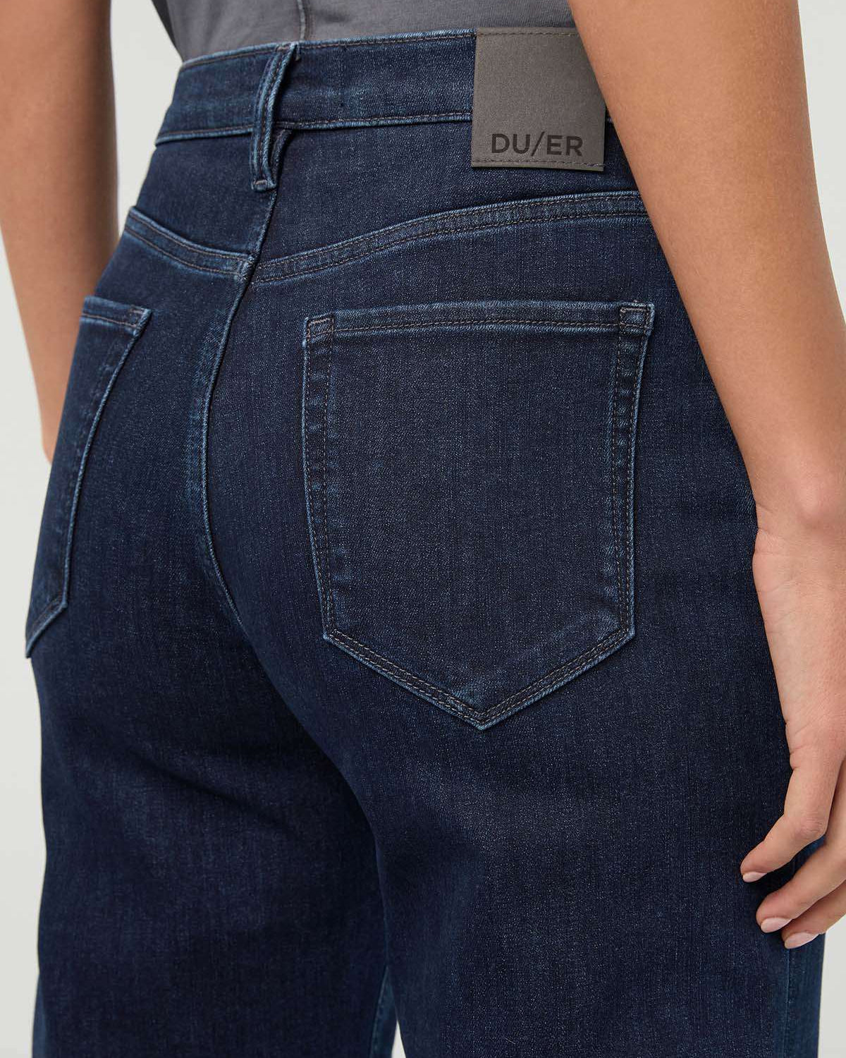 DUER Tech Fleece Denim High Rise Straight