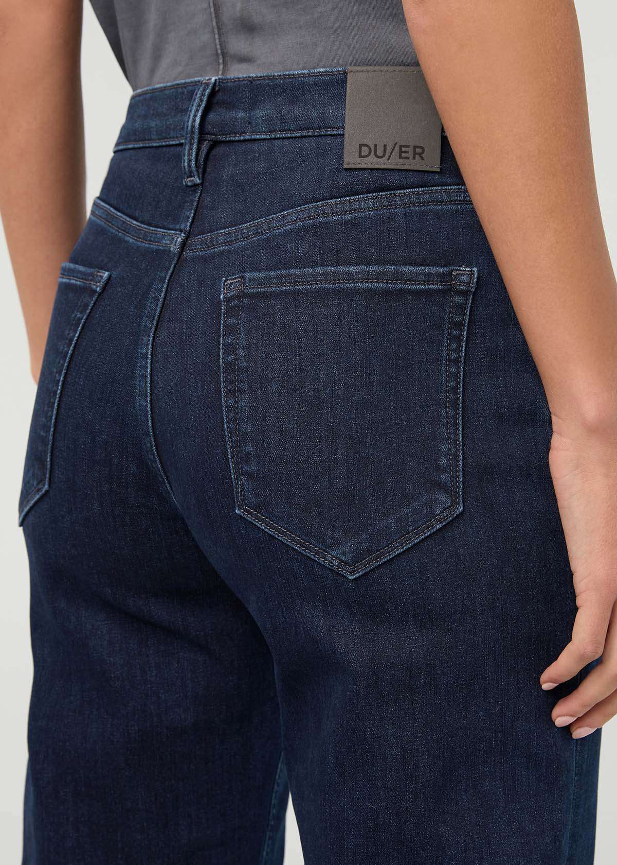 DUER Tech Fleece Denim High Rise Straight