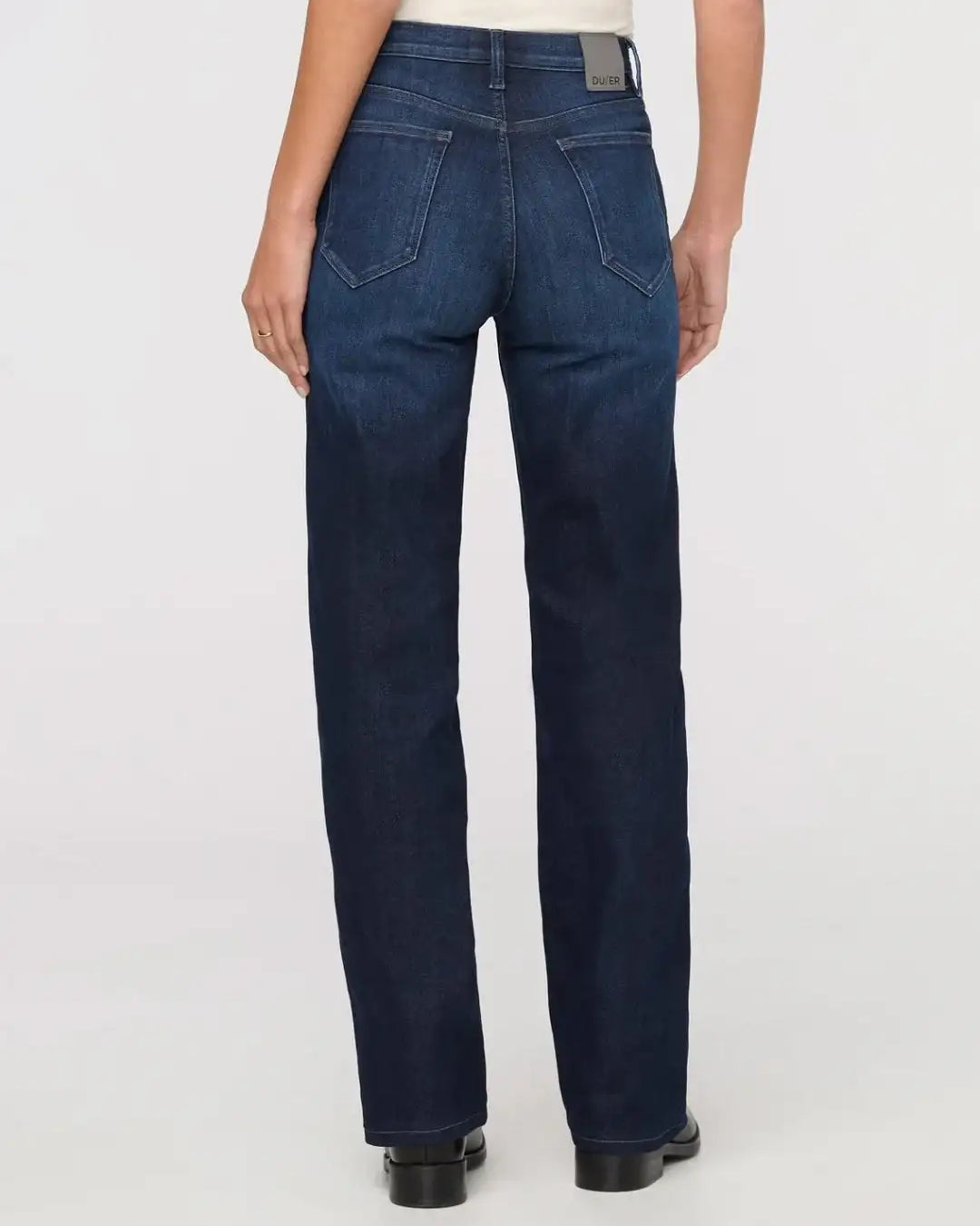 DUER Tech Fleece Denim High Rise Straight