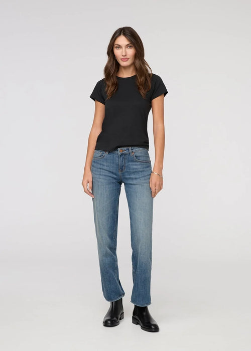 Performance Denim Mid Rise Straight