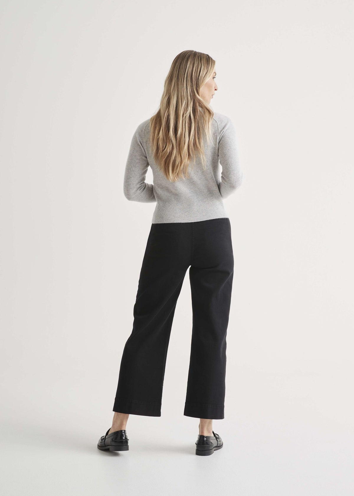 DUER Women's LuxTwill High Rise Trouser Black Ardesia